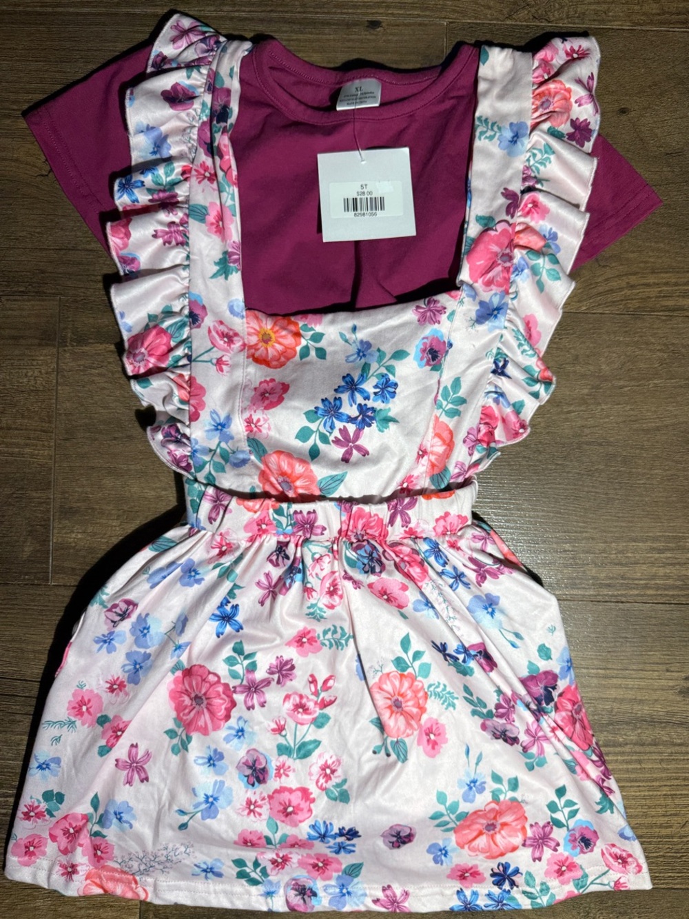 Floral Ruffle 2-Piece Dress Set – 5T, 6Y & 12Y